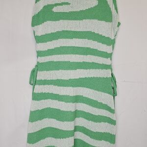 Green and White Striped Dress